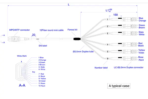 MTP®/MPO Harness Cable