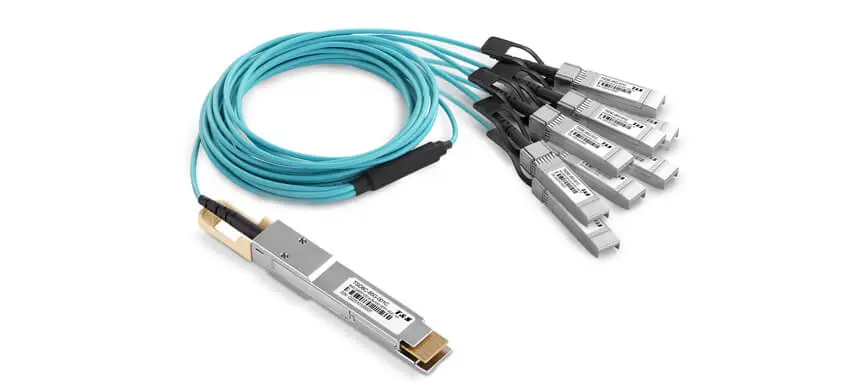 80G QSFP-DD to 8x10GBASE SFP+ Active Optical Cable, Armored