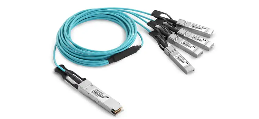 100G QSFP28 to 4x 25GBASE SFP28 Active Optical Cable, Industrial-grade