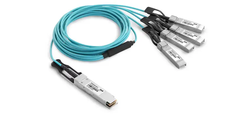 100G QSFP28 to 4x 25GBASE SFP28 Active Optical Cabl , Armored, Commercial-grade
