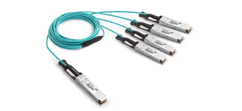 200G QSFP56 to 4x50GBASE QSFP56 Active Optical Cable, Armored