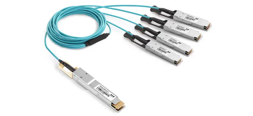 400G QSFP56-DD to 4 x 100GBASE QSFP56 Active Optical Cable, Armored