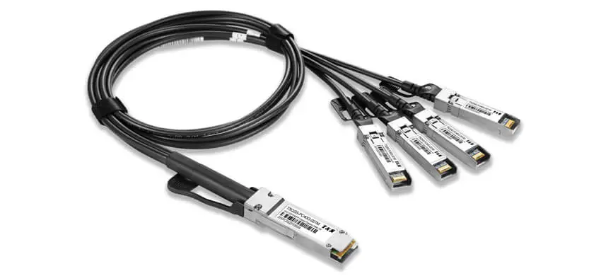 40G QSFP+ to 4x10GBASE SFP+ Breakout Direct Attach Cable, Passive, Twinax Copper