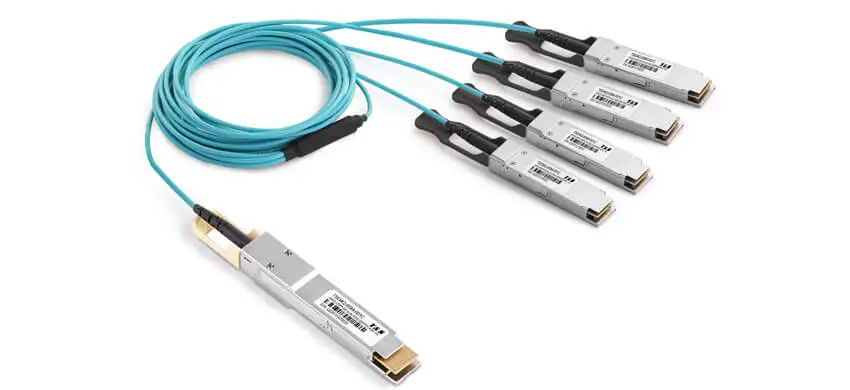 400G QSFP56-DD to 4 x 100GBASE QSFP28 Active Optical Cable, Armored