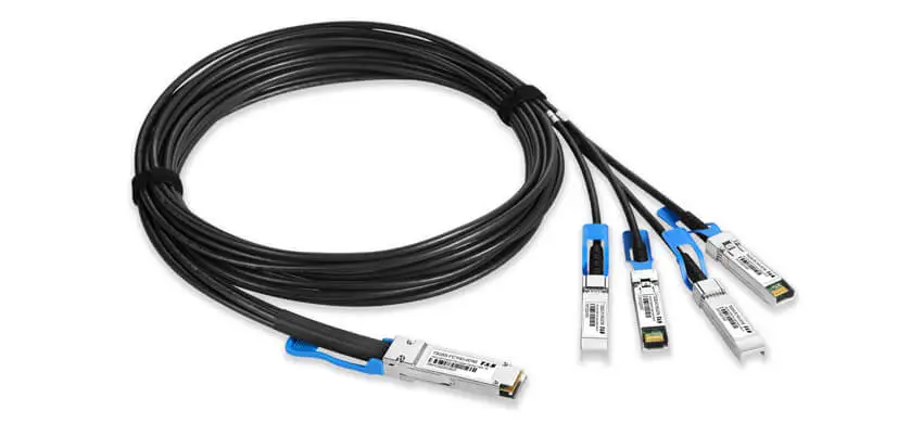 100G QSFP28 to 4x25GBASE SFP28 Breakout Direct Attach Cable, Passive, Twinax Copper