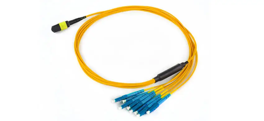 8F, MTP/APC/Male-LC /UPC, OS2 Single Mode, Yellow (OFNR), 0.35dB max (ELITE), Harness Cable