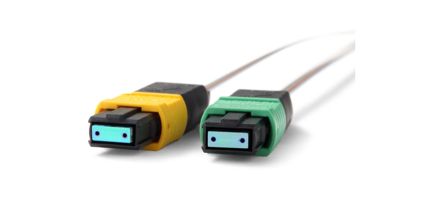 Contactless MTP Trunk Cable, 12F, MTP Pro/PC/Male-MTP Pro/PC/Female, SM G652D, Riser (OFNR), 0.35dB max, Type A, Yellow, Patch cord