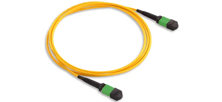 MTP Trunk Cable, 12F, MTP/APC/Male-MTP/APC/Female, G657A2 Single Mode, Riser (OFNR), 0.75dB max（STANDARD), Type A, Green, Push-pull boot, Patchcord