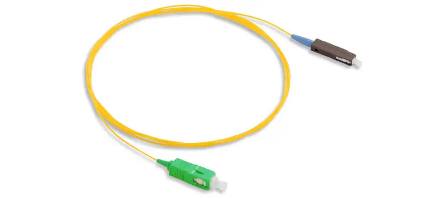 SC/APC-MU/UPC Simplex G657A2 Single ModeHytrel 0.9mm Yellow Loose Buffered Patchcord
