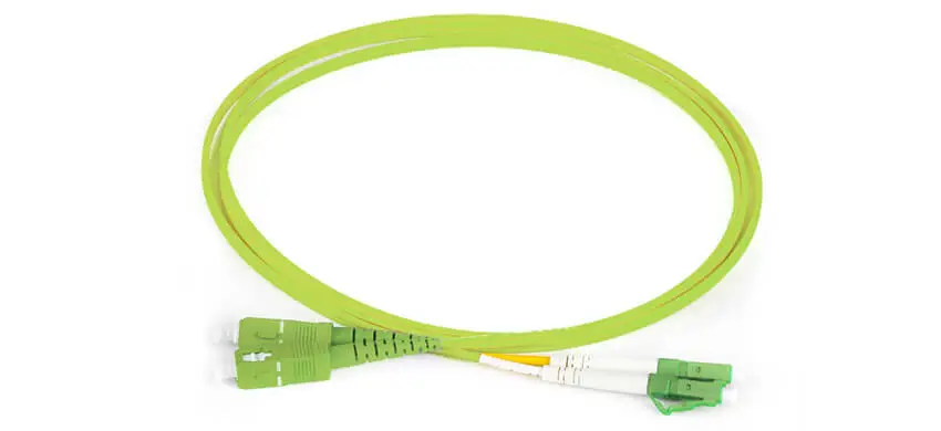 SC/PC-LC/PC Duplex  A-B OM5 MultimodeOFNP 1.2mm Lime Loose Buffered Patchcord