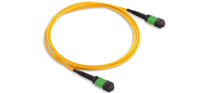 MTP Trunk Cable, 24F, MTP/APC/Male-MTP/APC/Female, G657A2 Single Mode, LSZH, 0.75dB max（STANDARD), Type C, Green, Push-pull boot, Patchcord