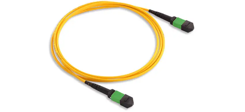 MTP Trunk Cable, 32F, MTP/APC/Male-MTP/APC/Female, G657A2 Single Mode, Riser (OFNR), 0.75dB max（STANDARD), Type A, Green, Push-pull boot, Patchcord