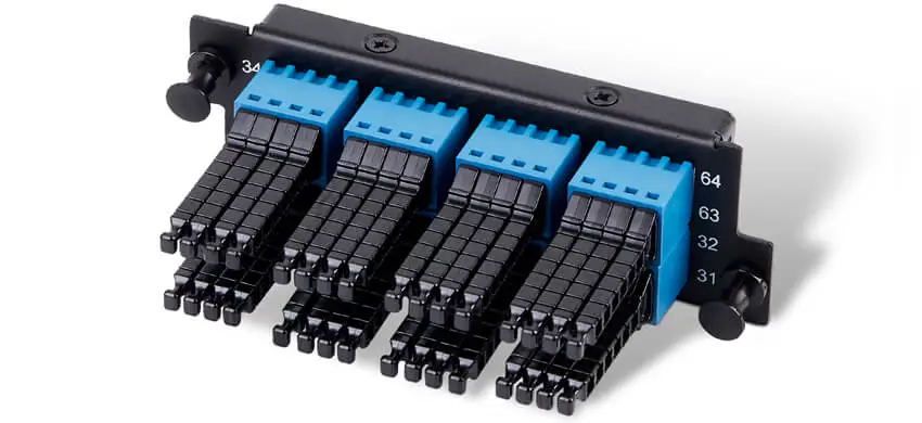 64-port MDC (Quad) Metal Adapter Panel, Match for UltraX/Y/N/S Series Enclosures