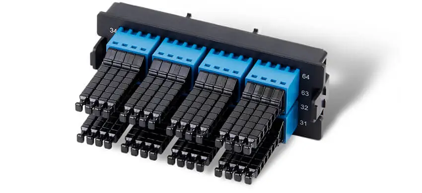 64-port MDC (Quad) Plastic Adapter Panel, Match for UltraX/Y/N/S Series Enclosures