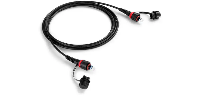 IP LC Duplex Patch Cords, LC/UPC-LC/UPC, 2F, G657A2 Single Mode, PE Jacket, IP68 rated