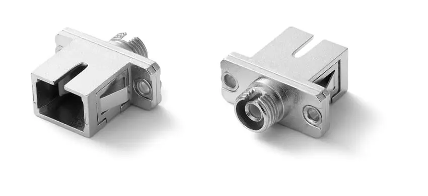 Adapter SC/UPC to FC/UPC Hybrid, 9/125, Female to Female, Simplex, Metal housing