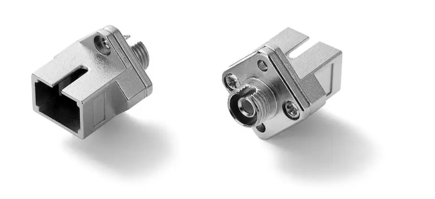 Adapter SC/UPC to FC/APC Hybrid, 9/125, Female to Female, Simplex, Metal housing