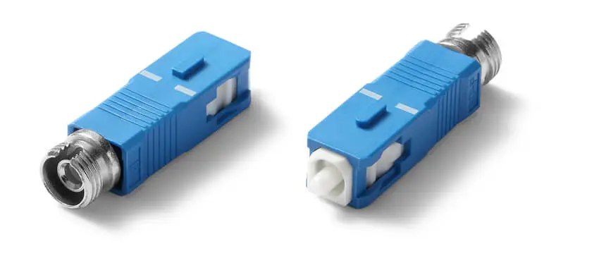 Adapter SC/UPC to FC/UPC Hybrid, Male to Female, Simplex, Plastic & Metal housing