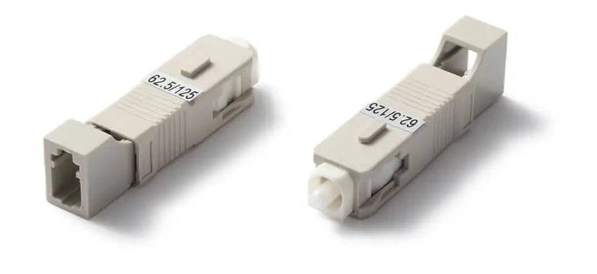 Adapter LC/UPC to SC/UPC Hybrid, Female to Male, Simplex, Plastic Housing