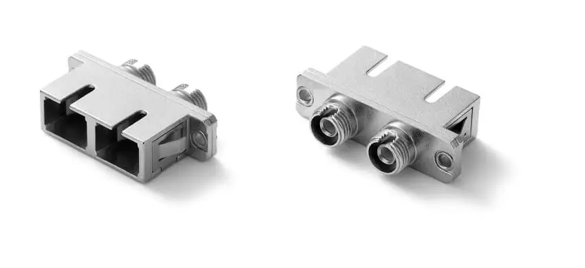 Adapter SC/UPC to FC/UPC Hybrid, 9/125, Female to Female, Duplex, Metal housing