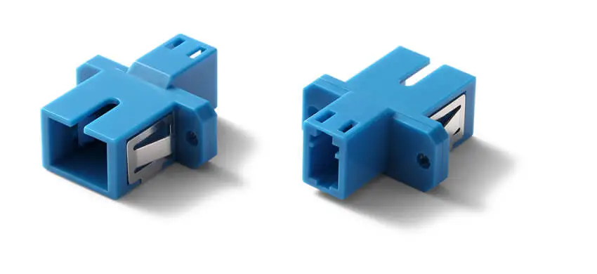 Adapter LC to SC Hybrid, 9/125, Female to Female, Simplex, Plastic Housing