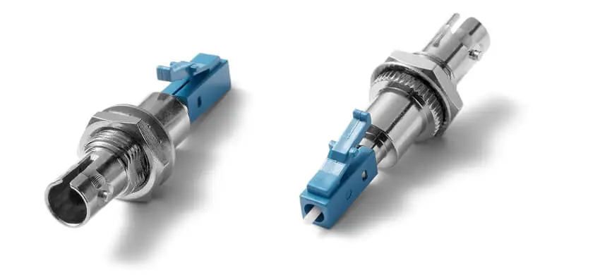 Adapter LC/UPC to FC/UPC Hybrid, Male to Female, Simplex, Plastic & Metal housing