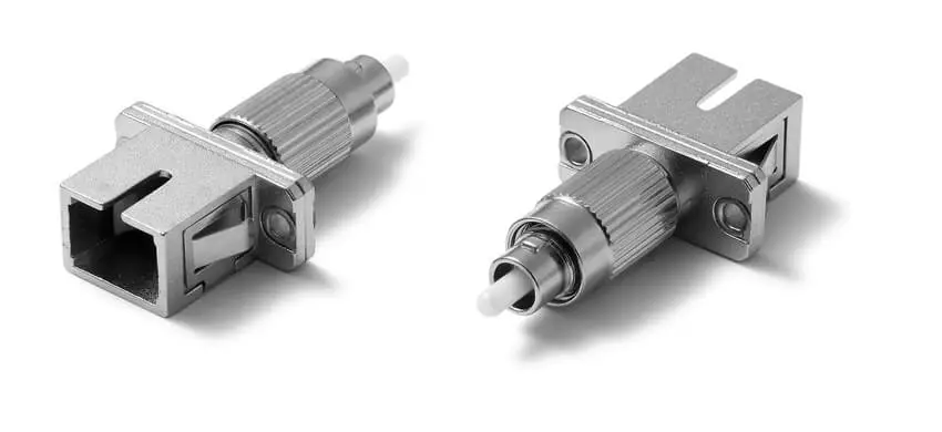 Adapter SC/UPC to FC/UPC Hybrid, Female to Male, Simplex, Metal housing