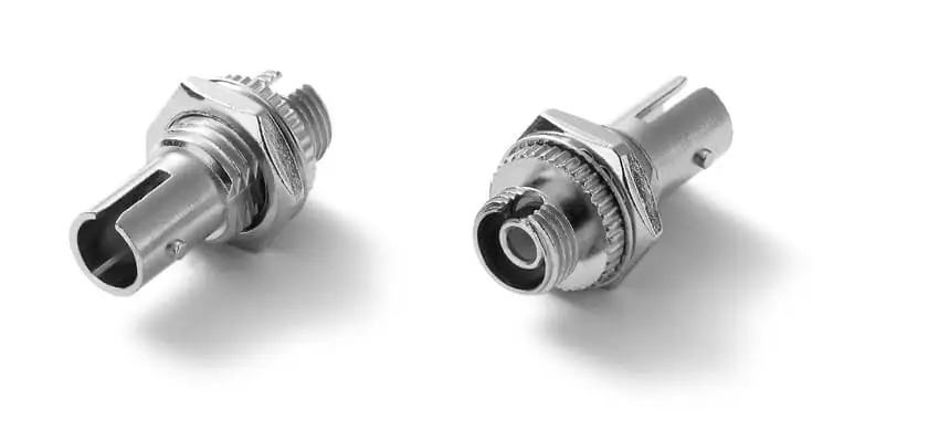 Adapter FC/UPC to ST/UPC Hybrid, 9/125, Female to Female, Simplex, Metal housing