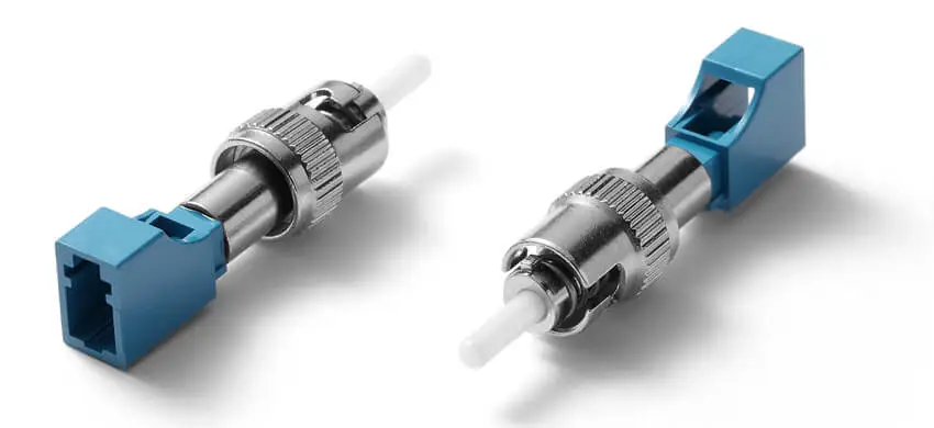 Adapter LC/UPC to ST/UPC Hybrid, Female to Male, Simplex, Plasitc & Metal housing