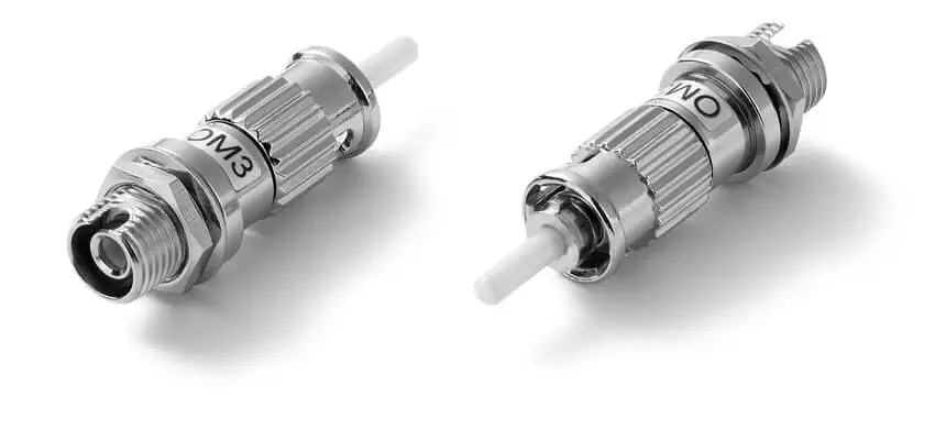 Adapter FC/UPC to ST/UPC Hybrid, 50/125, Female to Male, Simplex, Metal housing