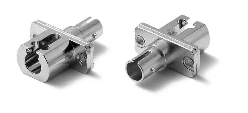 Adapter LC/UPC to ST/UPC Hybrid, 9/125, Female to Female, Simplex, Metal housing