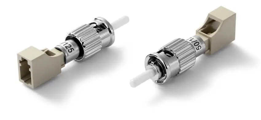 Adapter LC/UPC to ST/UPC Hybrid, 50/125, Female to Male, Simplex, Plastic & Metal housing