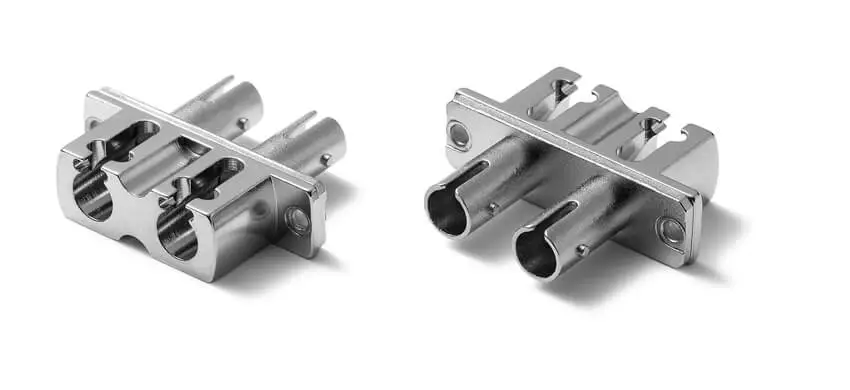 Adapter LC/UPC to ST/UPC Hybrid, 9/125, Female to Female, Duplex, Metal housing