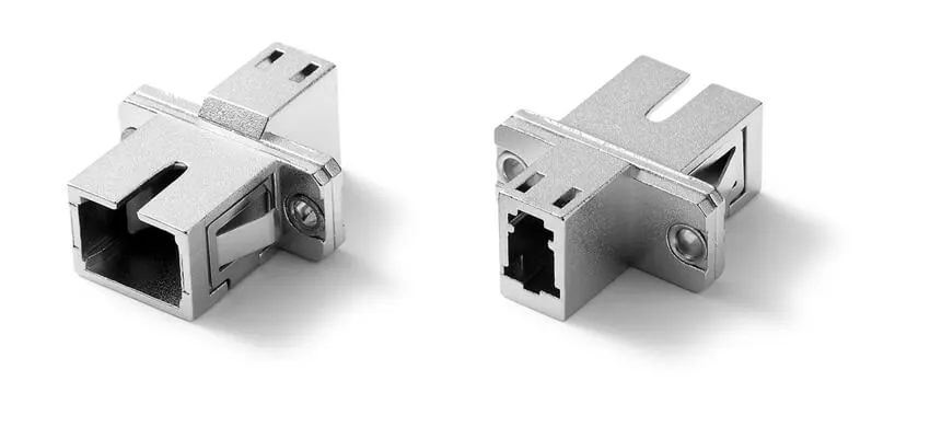 Adapter LC to SC Hybrid, 9/125, Female to Female, Simplex, Metal Housing