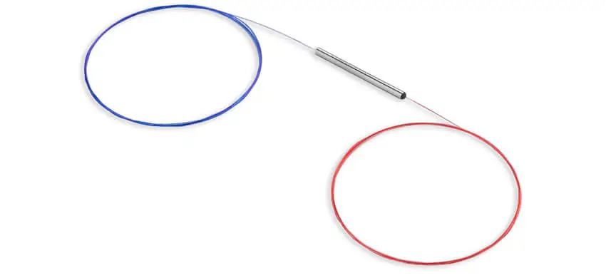 1 x 2 Single Mode FBT Coupler, Mini type, Dual Window, No Connector, 900μm loose tube