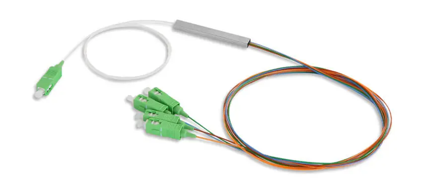 1 x 4 Single Mode PLC Splitter, Bare type, SC/APC, Break-out(Fan-out) box, 900μm loose tube