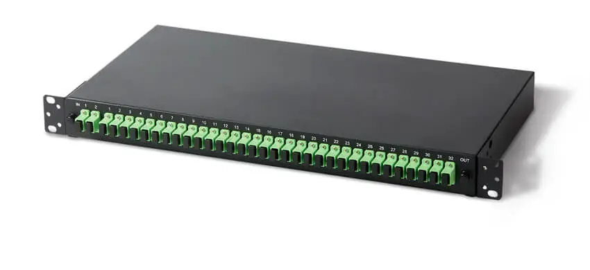 2 x 32 Single Mode PLC Splitter Enclosure, SC/APC,1U, 19'', Rack Mount