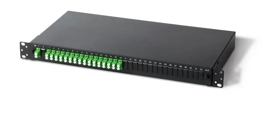 2 x 16 Single Mode PLC Splitter Enclosure, LC/APC, 1U, 19'', Rack Mount