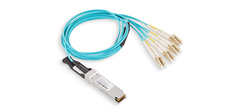 100G QSFP28 to 4 Duplex LC Active Optical Cable, Armored, Industrial-grade