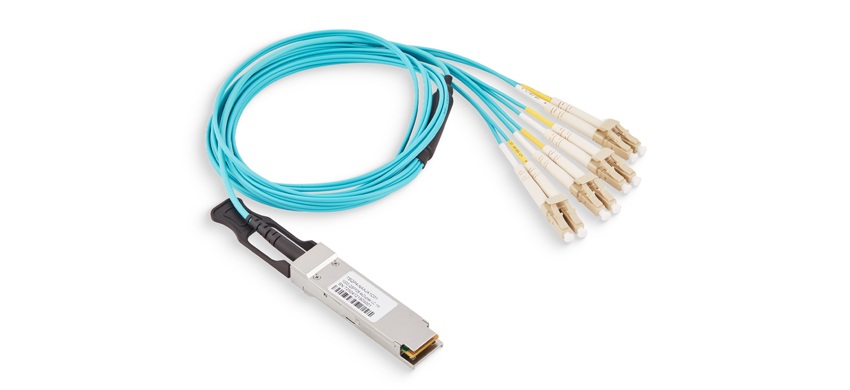 100G QSFP28 to 4 Duplex LC Active Optical Cable, Commercial-grade
