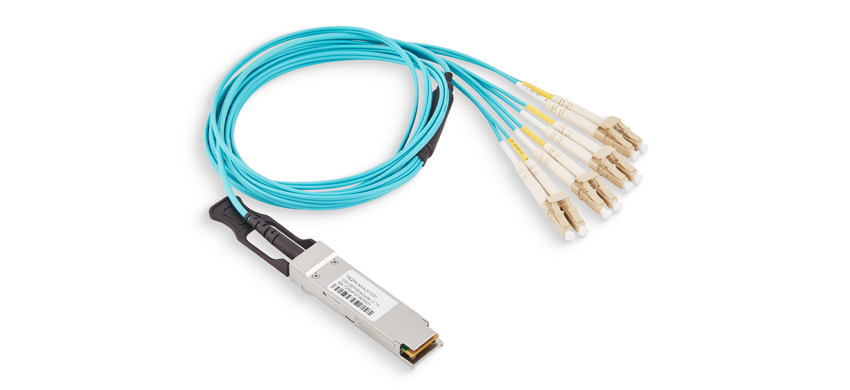 100G QSFP28 to 4 Duplex LC Active Optical Cable, Industrial-grade