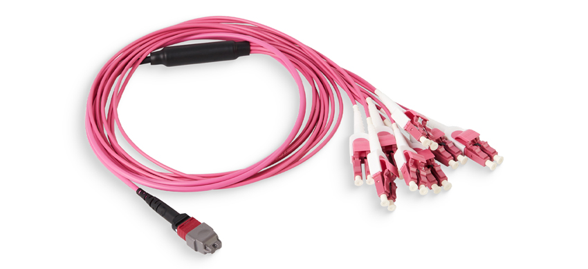 16F, MTP Pro/PC/Male-LC/UPC (Uniboot), OM4 Multimode, Riser (OFNR), 0.35dB max (ELITE), Harness Cable