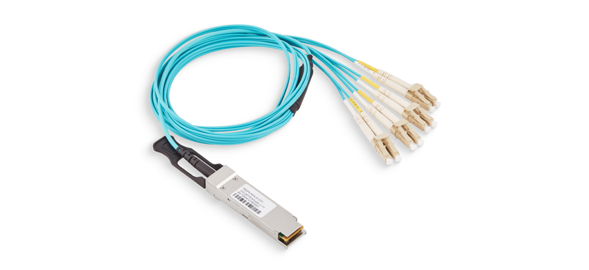 40G QSFP+ to 4 Duplex LC Active Optical Cable, Commercial-grade