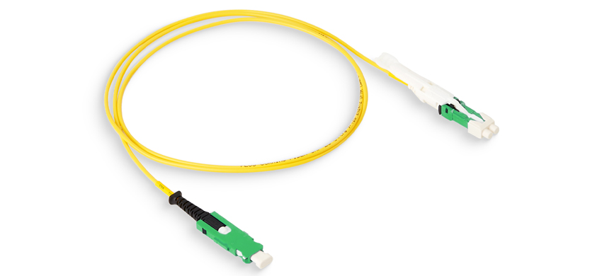 Fiber optic patchcord, CS/APC-SN/APC, Duplex 2F, G657A2 Single Mode, LSZH, 2.0mm Polarity A-B, VSFF Assemblies