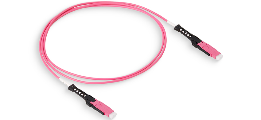 Fiber optic patchcord, MDC/PC-MDC/PC, Duplex 2F, OM4 Multimode, OFNP, 2.0mm Polarity A-B, VSFF Assemblies