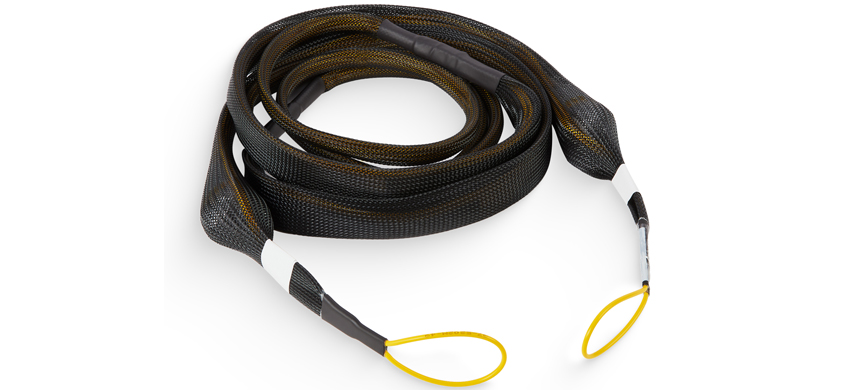 MPO Bundle Cable, 24F*24 MPO/PC/Male-MPO/PC/Female, OM5 Mulitmode, OFNP, 0.60dB max (MM STD.), Type B, Lime Green housing, Expando, Both side pulling eye