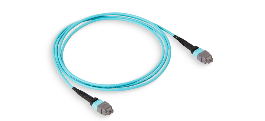 MTP Trunk Cable, 12F, MTP Pro/PC/Male-MTP Pro/PC/Female, OM4 Multimode, Riser (OFNR), 0.35dB max（ELITE), Type A, Aqua, Patchcord