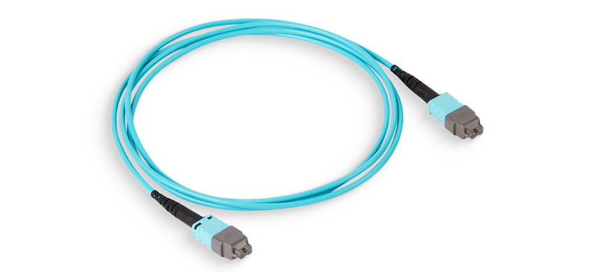 MTP Trunk Cable, 16F, MTP Pro/APC/Male-MTP Pro/APC/Female, OM4 Multimode, Plenum (OFNP), 0.35dB max（ELITE), Type B, Aqua, Patchcord