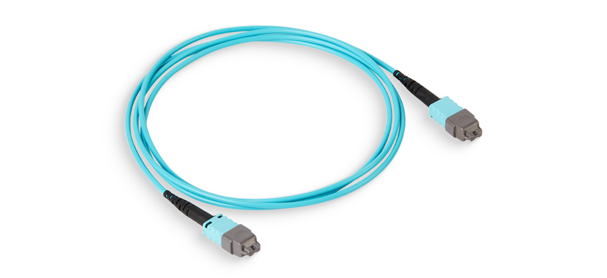 MTP Trunk Cable, 24F, MTP Pro/PC/Male-MTPPro/PC/Female, OM4 Multimode, LSZH, 0.35dB max（ELITE), Type C, Aqua, Patchcord